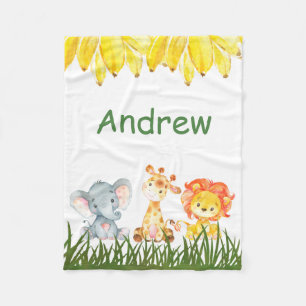 Personalized Elephant  Children's Fleece Blanket