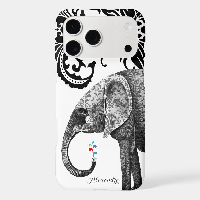 Personalized Elephant Damask  (Back)