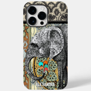 Personalized Elephant Damask Case-Mate iPhone 14 Pro Max Case