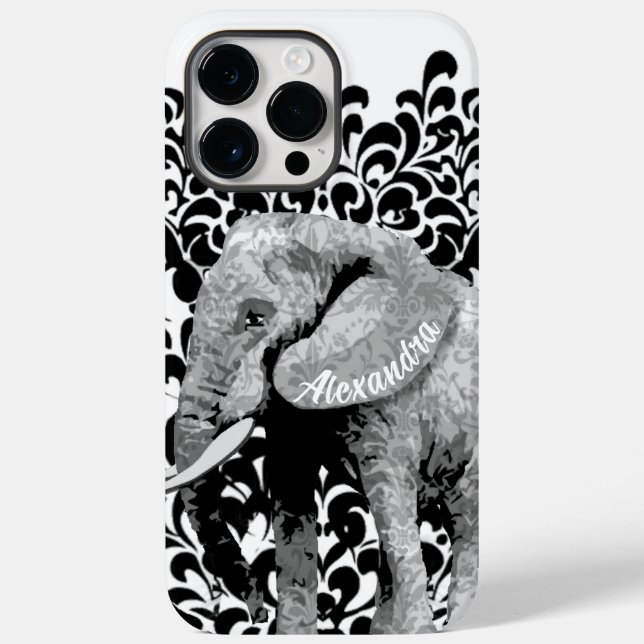 Personalized Elephant Damask iPhone 6 case (Back)