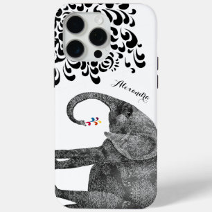 Personalized Elephant Damask iPhone 6 case