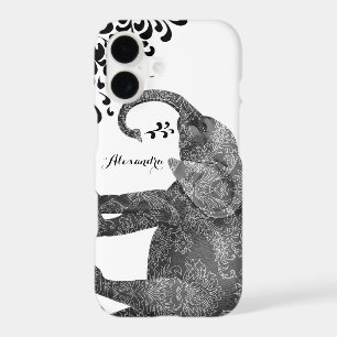 Personalized Elephant Damask iPhone 6 case