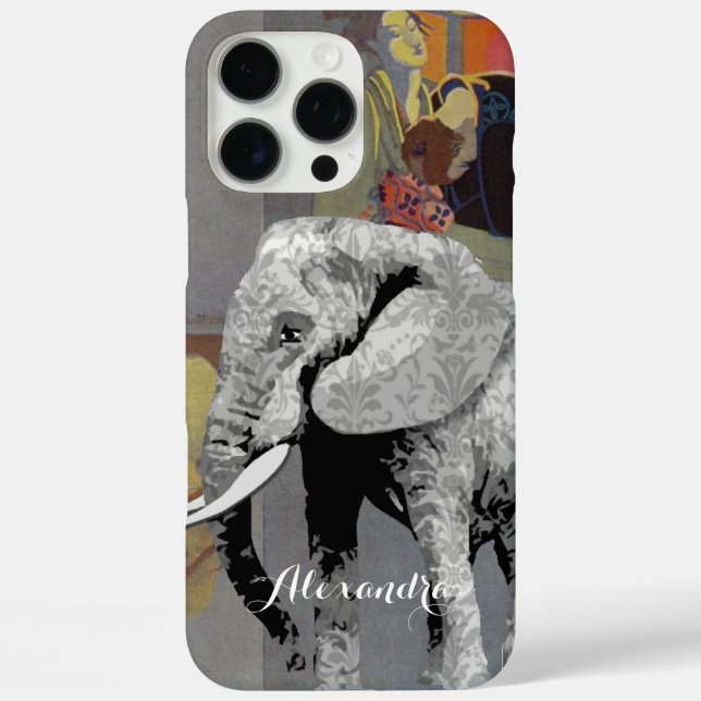 Personalized Elephant Damask Phone case (Back)