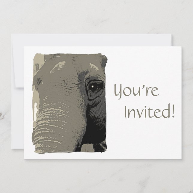 Personalized Elephant Day at the Zoo Party Invitation (Front)
