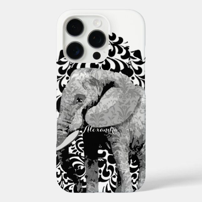Personalized Elephant Floral Case-Mate iPhone Case (Back)