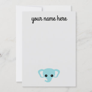 Personalized Elephant Kids Stationery Notecards