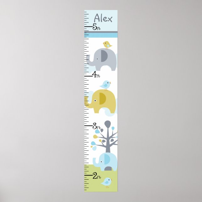 Personalized Elephant Love Growth Chart (Front)
