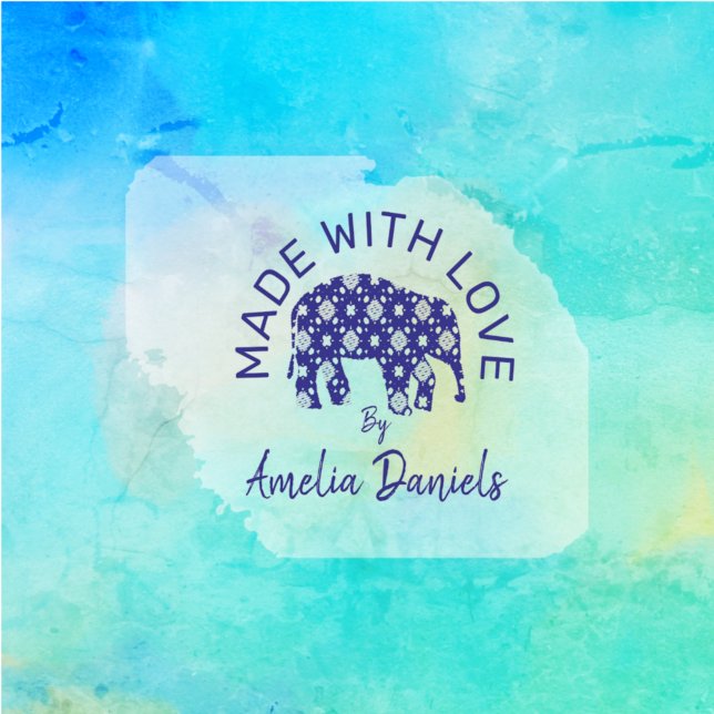 Personalized Elephant Made With Love  Self-inking Stamp (Creator Uploaded)