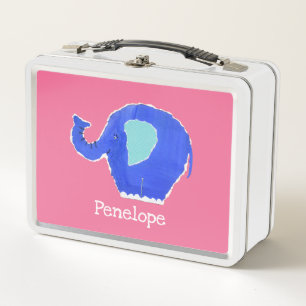 Personalized Elephant Metal Lunch Box