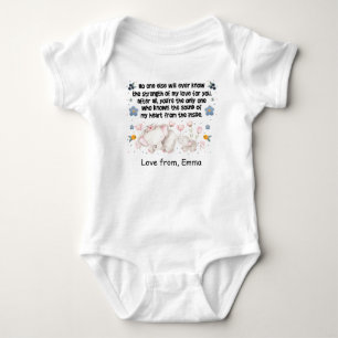 Personalized Elephant Mom, love from Custom Name   Baby Bodysuit