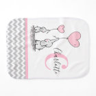 Personalized Elephant Pink Grey Chevron Girl
