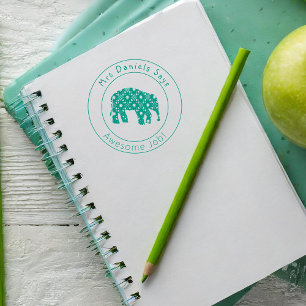 Personalized Elephant Teachers Self-inking Stamp