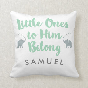 Personalized Elephants Christian Nursery Pillow