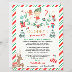 Personalized Elf Goodbye Letter Elf Holiday Card