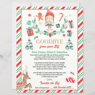 Personalized Elf Goodbye Letter Elf Holiday Card
