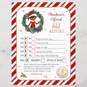 Personalized Elf Report Card