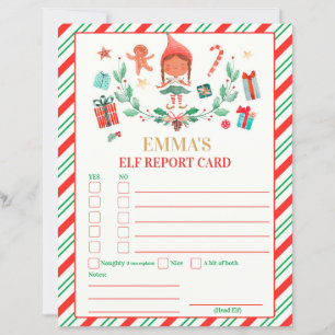 Personalized Elf Report Card Elf Holiday Card
