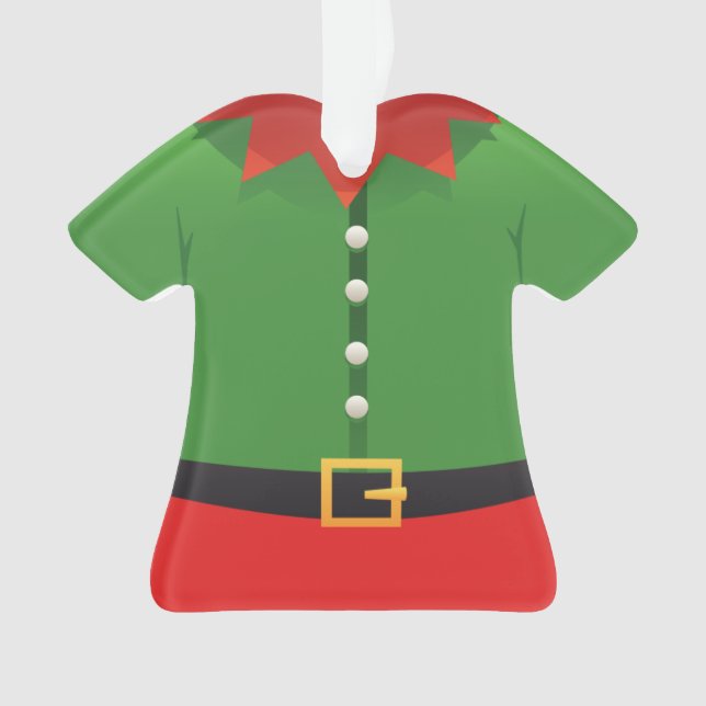 Personalized Elf Santa's Helper Christmas Ornament (Front)