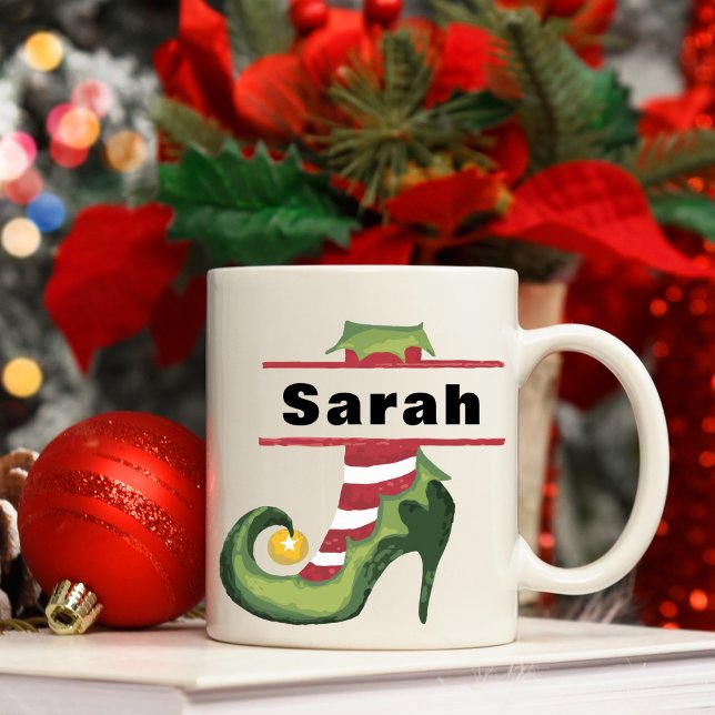 Personalized Elf Shoe High Heel Christmas Coffee Mug (Personalized Elf Shoe High Heel Christmas Coffee Mug
)