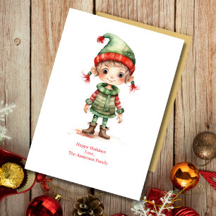 Personalized Elves Elf Holiday Christmas Card