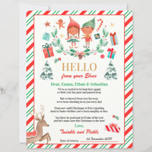 Personalized Elves Return Letter Elf Holiday Card