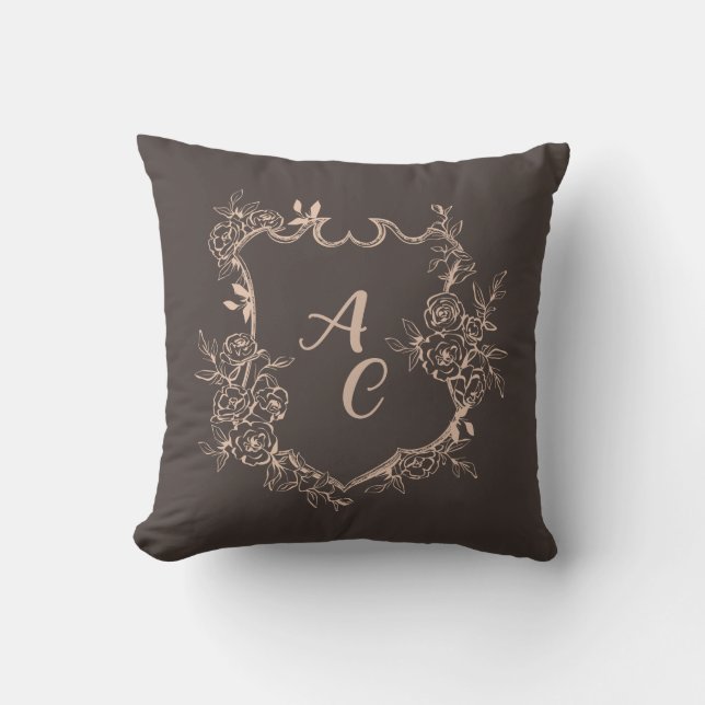 Personalized Emblem Crest Throw Pillow (Front)