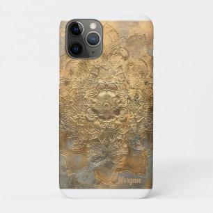 Personalized Embossed Mandala Elegant Boho Gift iPhone 11 Pro Case