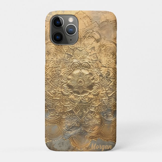 Personalized Embossed Mandala | Elegant Boho Gift Case-Mate iPhone Case (Back)