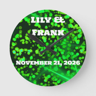 Personalized Emerald Green Wedding Wall Clock