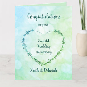 Personalized Emerald Wedding Anniversary Card