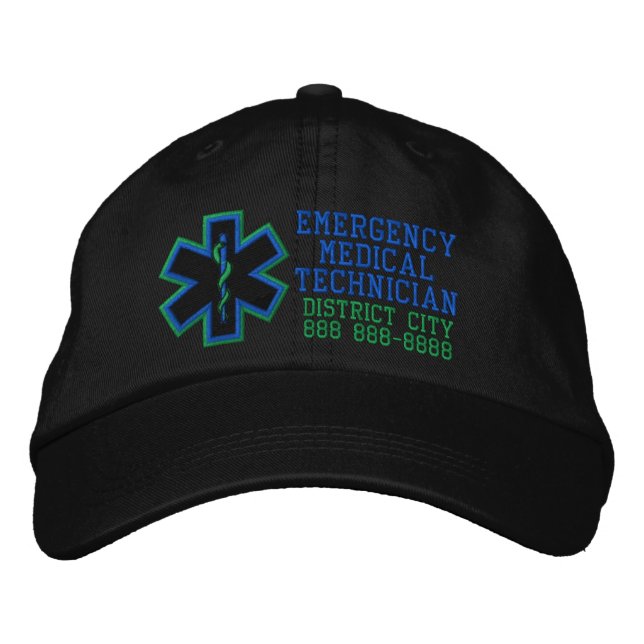 Personalized Emergency Medical Technician Embroidered Hat (Front)