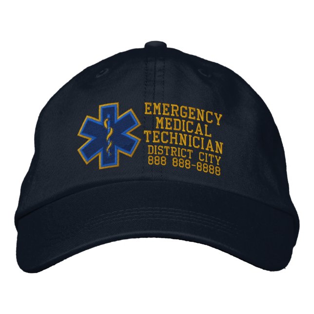 Personalized Emergency Medical Technician Embroidered Hat (Front)