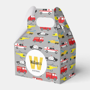 Personalized Emergency Vehicles Transportation Favor Box