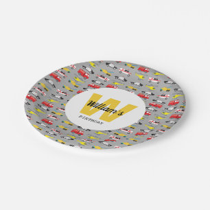 Personalized Emergency Vehicles Transportation Paper Plate