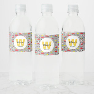 Personalized Emergency Vehicles Transportation Water Bottle Label
