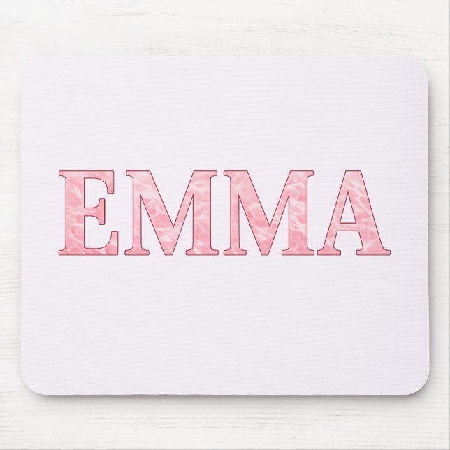 Personalized EMMA Pink Marble Mouse Pad (Front)