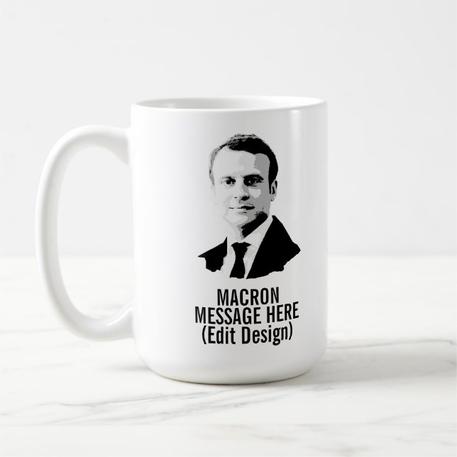 PERSONALIZED EMMANUEL MACRON COFFEE MUG (Left)