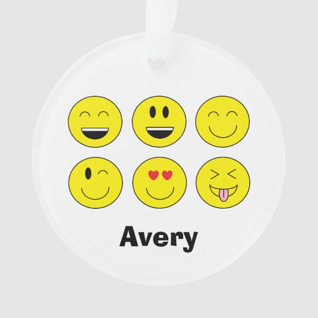 Personalized "Emojis" Christmas Ornament (Front)