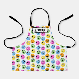 Personalized Emojis Faces Colourful Patterned Apron