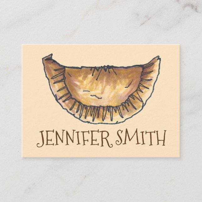 Personalized Empanada Spanish Pastry Chef Food Business Card (Front)