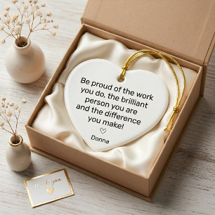 Personalized Employee Appreciation Heart Ceramic Ornament