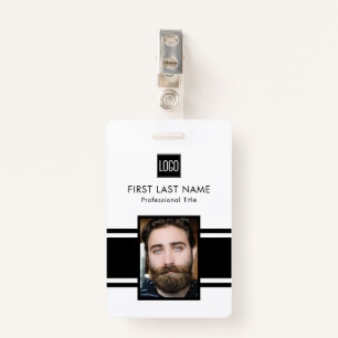 Personalized Employee   Black Logo Staff Photo Badge