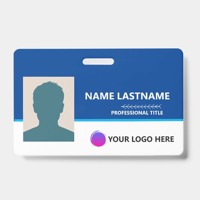 Personalized Employee ID Card - Photo, Barcode, Badge (Front)