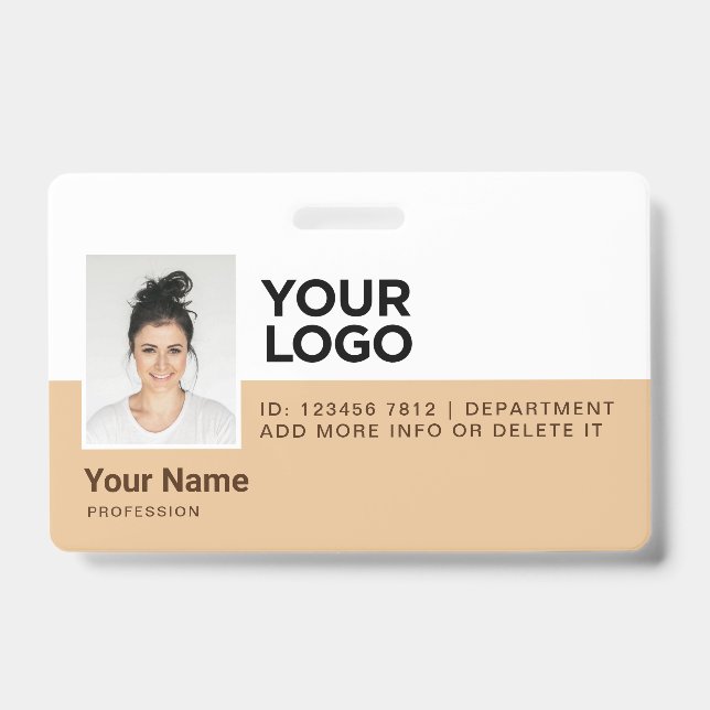Personalized Employee Modern Photo ID Security Badge (Front)