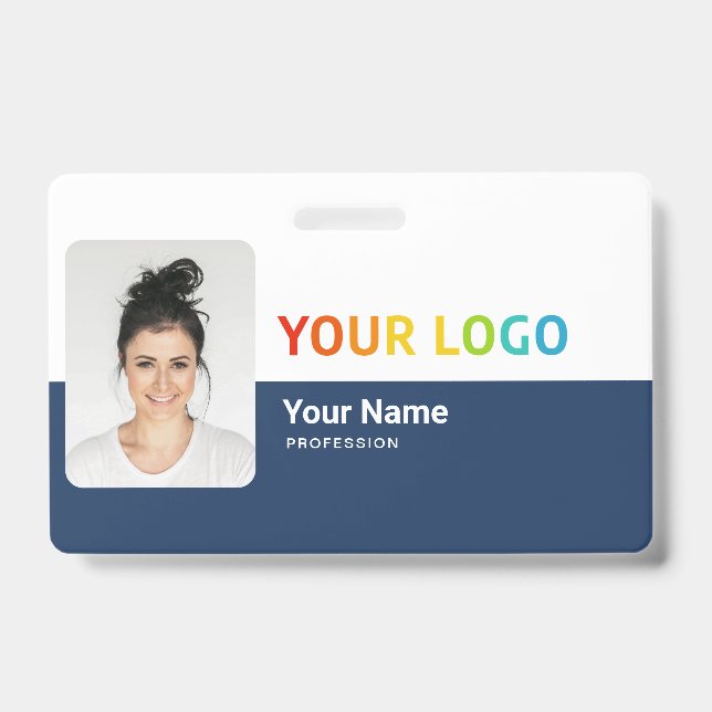 Personalized Employee Modern Photo ID Security Badge (Front)