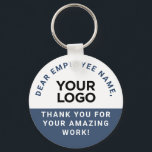 Personalized Employee Name Text Logo Appreciation Keychain<br><div class="desc">Easily personalize these Business Logo Bulk Personalized Employee Name Text Logo Appreciation keychains with text, company or party name, and business logo, photo or any image. A simple formal business design in navy blue and white colours fully customizable, sans-serif basic and modern fonts and a professional and clear look. These...</div>