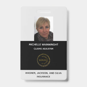 Personalized Employee Photo Add Your Business Logo Badge