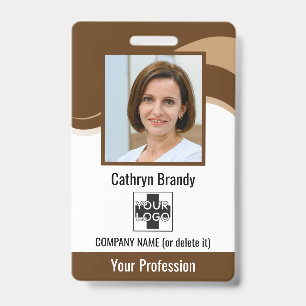 Personalized Employee, Photo, Bar Code & Logo Badge