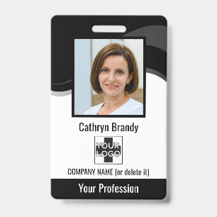 Personalized Employee, Photo, Bar Code & Logo Badge