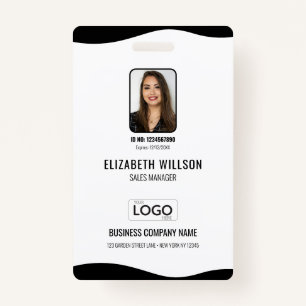 Personalized Employee Photo, Bar Code, Logo, Name  Badge